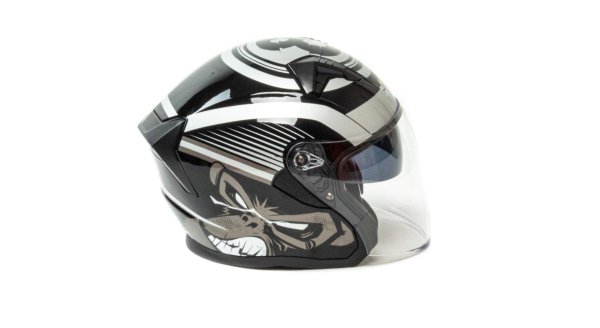 Шлем мото открытый HIZER J228 #2 (XL) black/gray